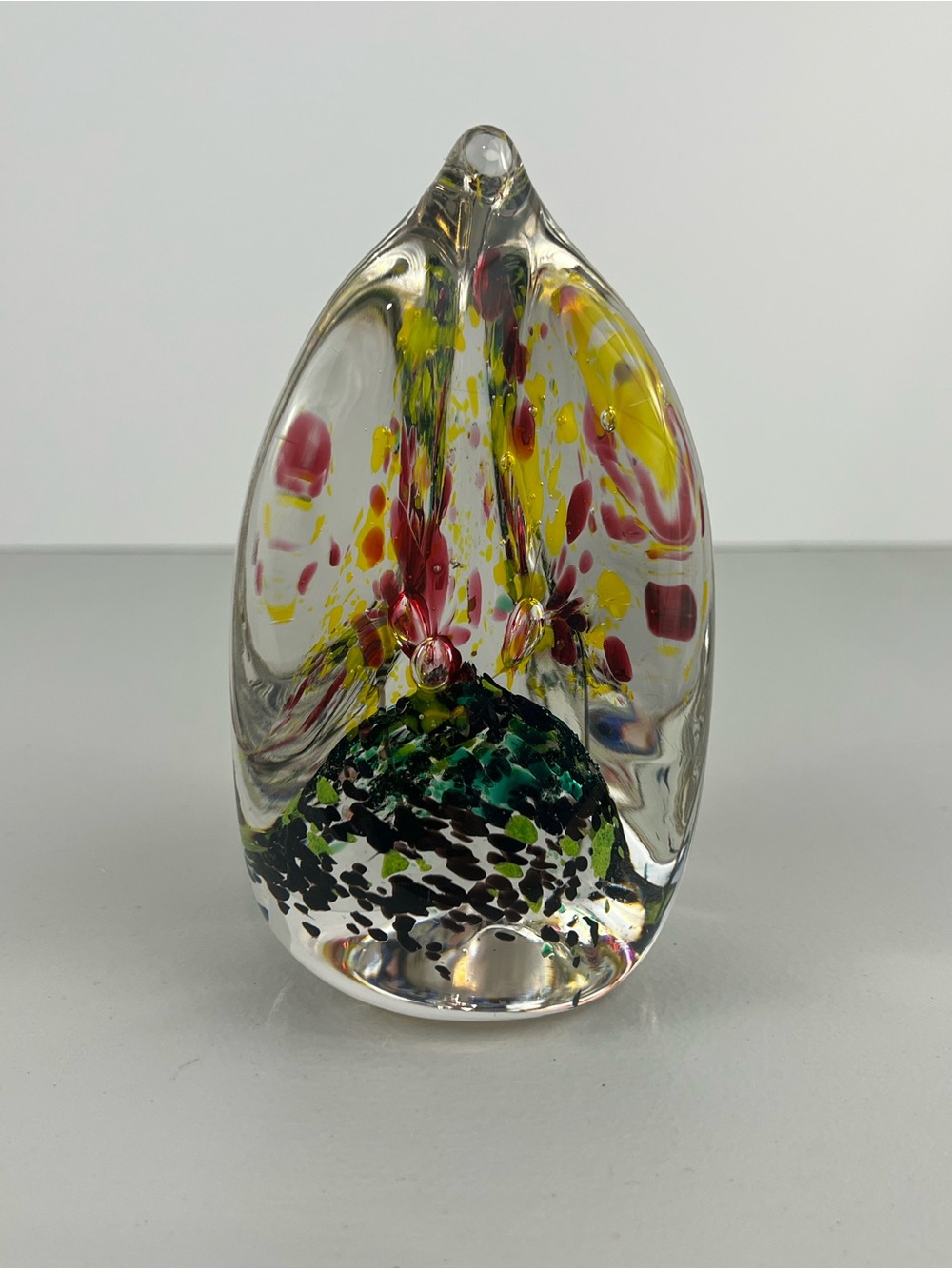 Vintage Kathryn Thomson Signed Studio Art Glass Paperweight Teardrop